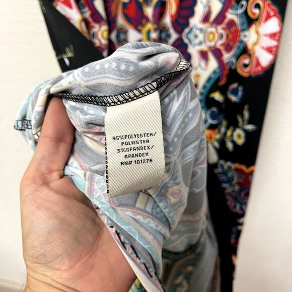 ECI New York Black & Green w/ Beaded Accent Summer Dress sz 8 - Picture 5 of 5